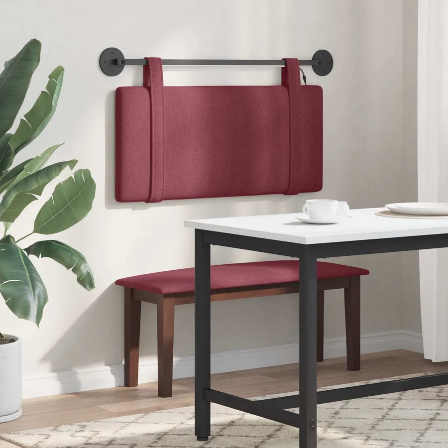 Tête de lit suspendue Avec lumière LED Bordeaux Tissu - 4