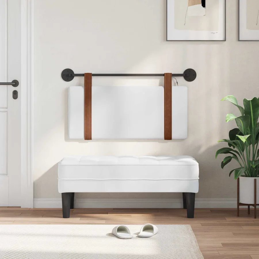 Tête de lit suspendue Avec lumière LED Blanc PU antique - 3