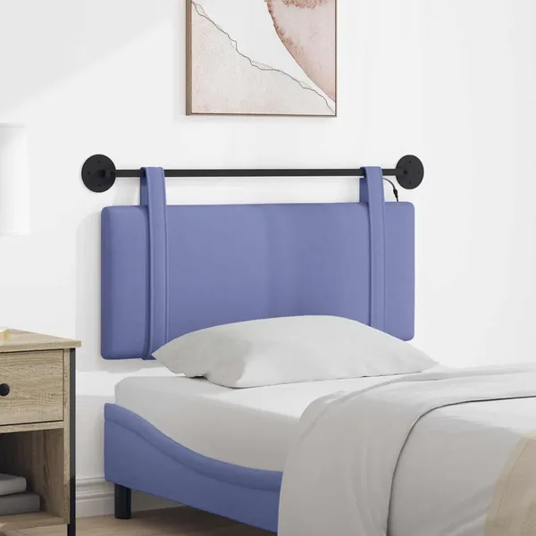 Tête de lit suspendue Avec lumière LED Bleu denim Tissu