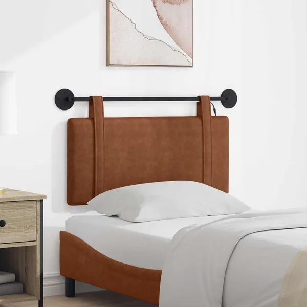 Tête de lit suspendue Avec lumière LED Marron PU antique