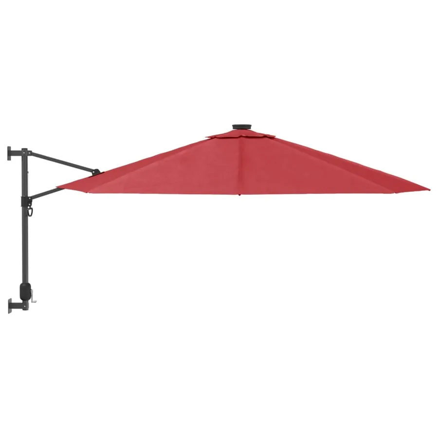 Parasol mural avec LED rouge vif 290 cm - 4