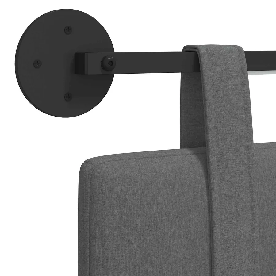 Tête de lit suspendue Avec lumière LED Gris foncé Tissu - 8