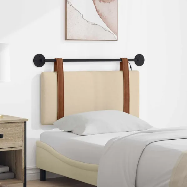 Tête de lit suspendue Avec lumière LED Crème PU antique