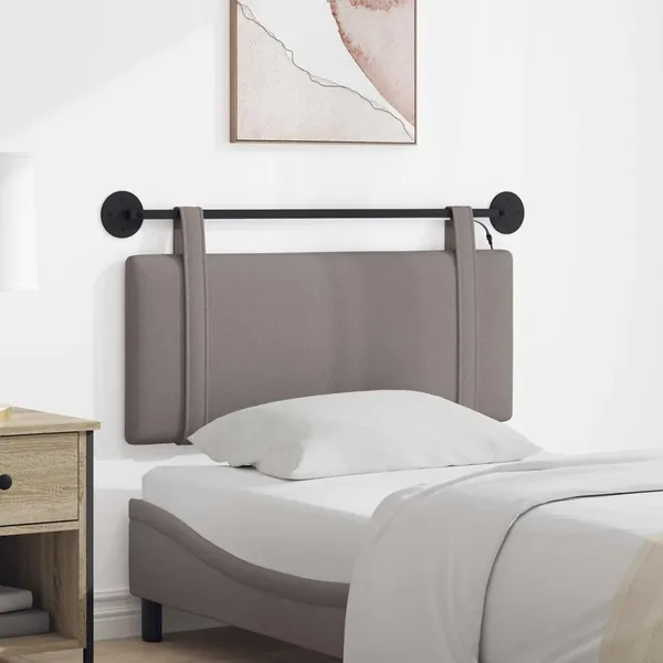 Tête de lit suspendue Avec lumière LED Taupe Tissu