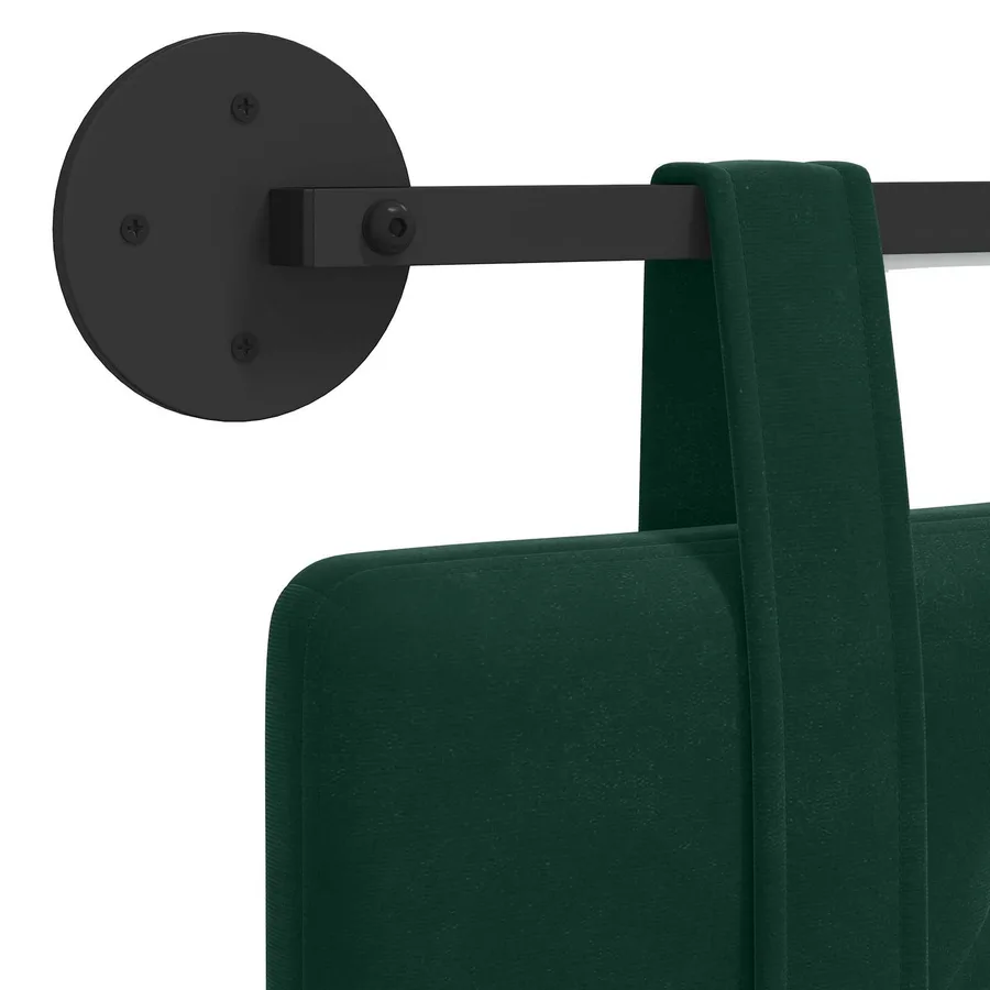 Tête de lit suspendue Avec lumière LED Vert foncé Velours - 8