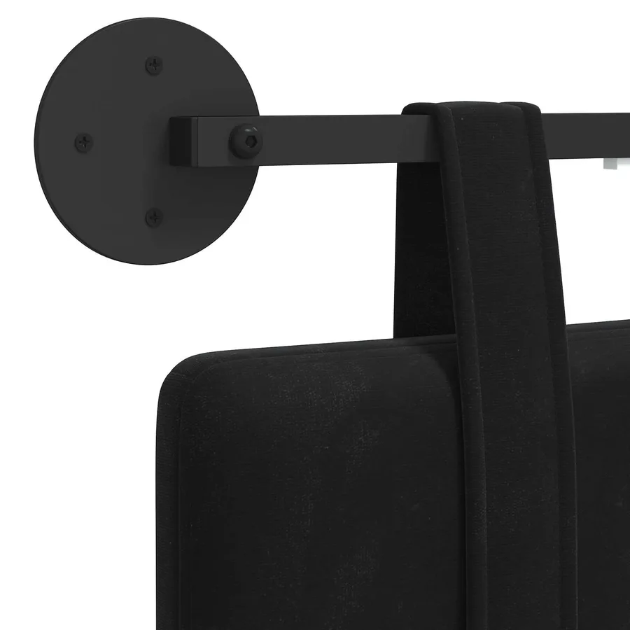 Tête de lit suspendue Avec lumière LED Noir Velours - 8