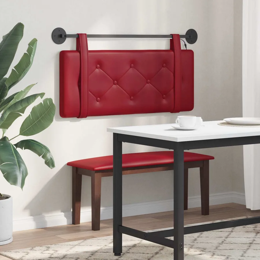 Tête de lit suspendue Avec lumière LED Bordeaux Simili cuir - 4