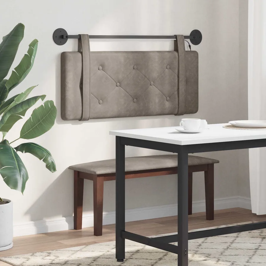 Tête de lit suspendue Avec lumière LED Gris PU antique - 4