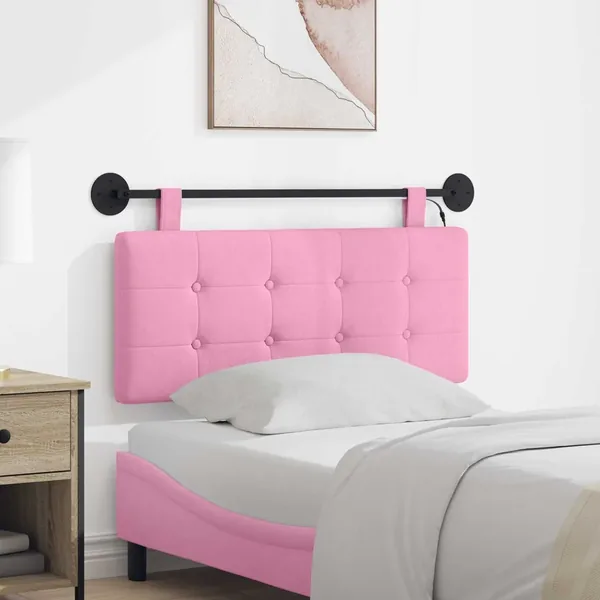 Tête de lit suspendue Avec lumière LED Rose Tissu