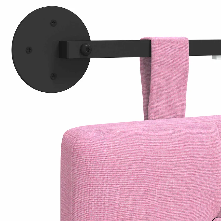 Tête de lit suspendue Avec lumière LED Rose Tissu - 10