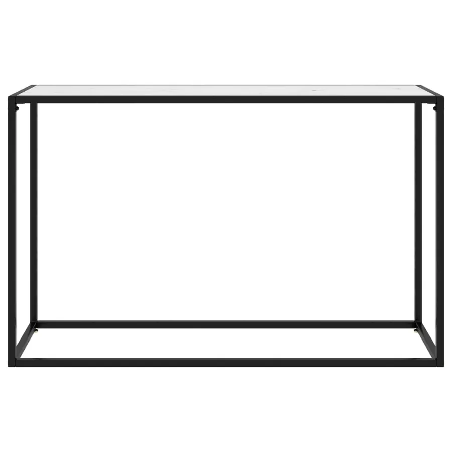 Table console Blanc 120x35x75 cm Verre trempé - 2