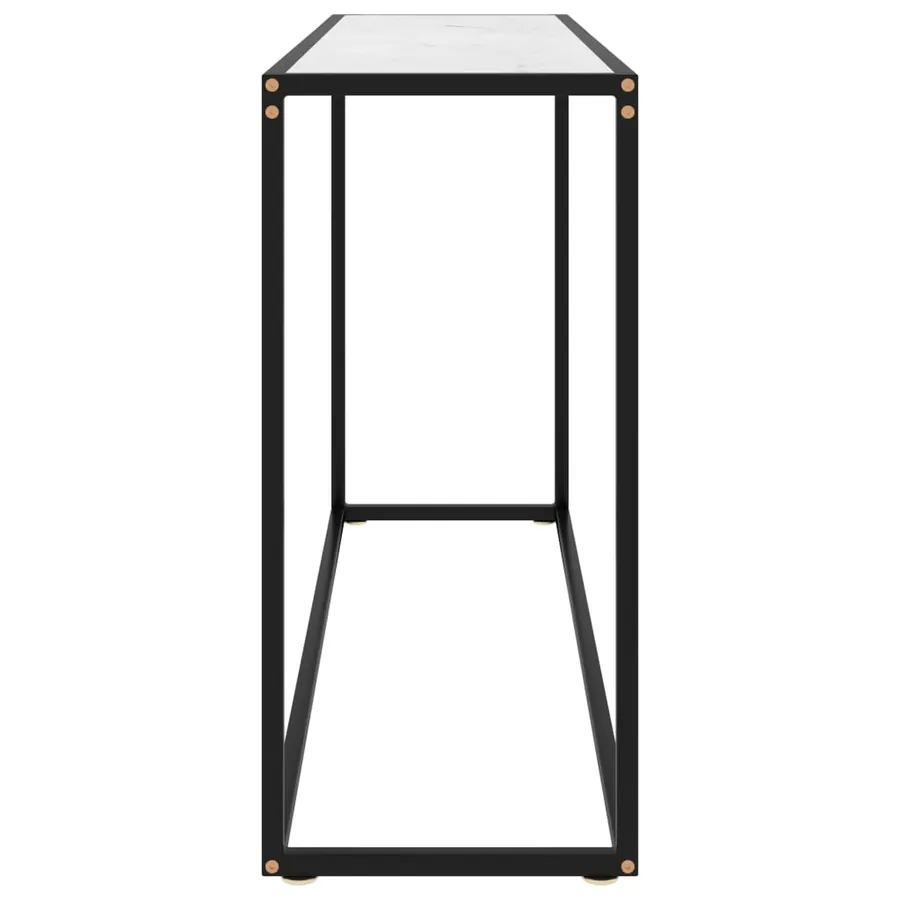 Table console Blanc 120x35x75 cm Verre trempé - 3