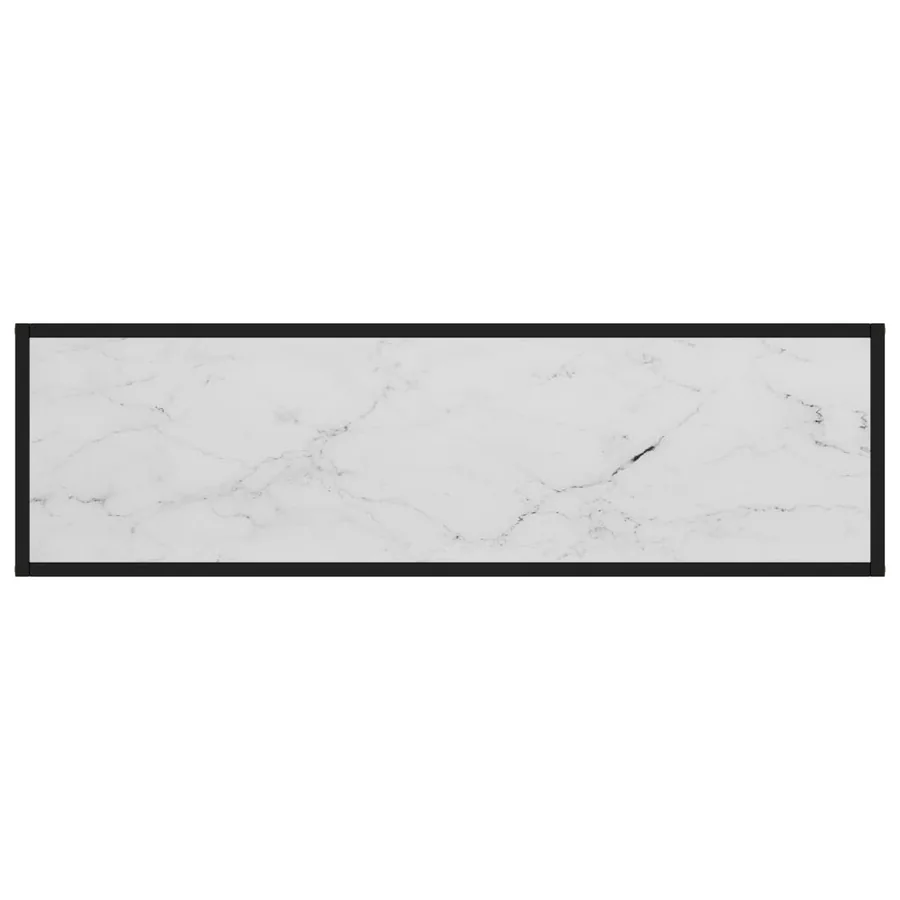 Table console Blanc 120x35x75 cm Verre trempé - 4