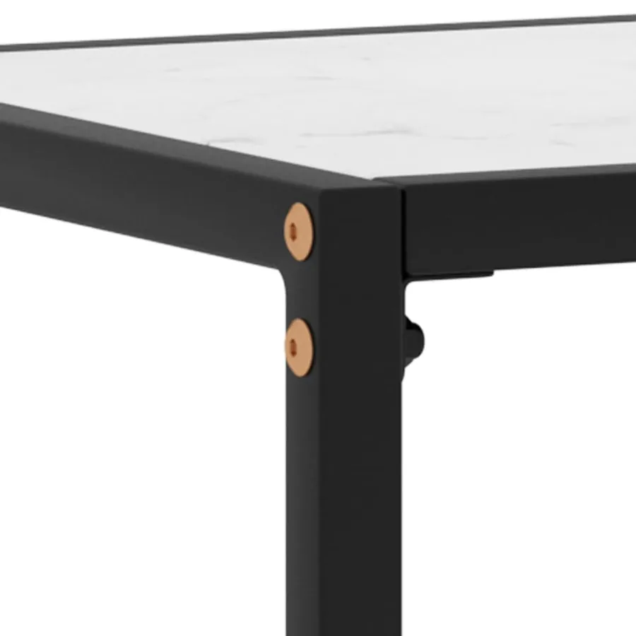 Table console Blanc 120x35x75 cm Verre trempé - 5