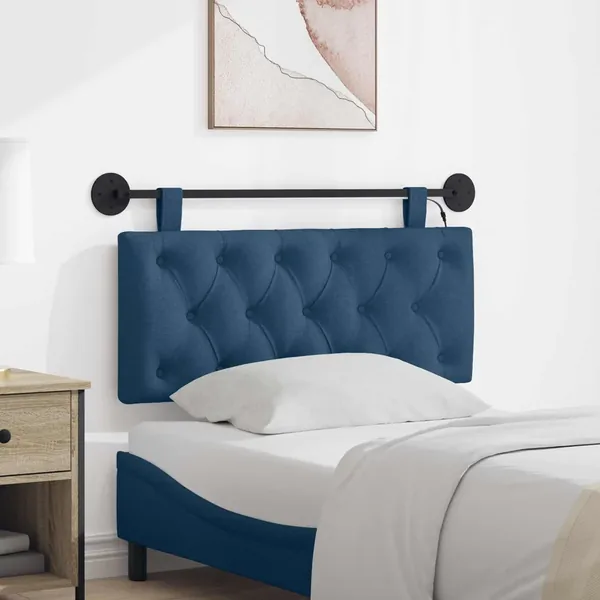 Tête de lit suspendue Avec lumière LED Bleu Tissu