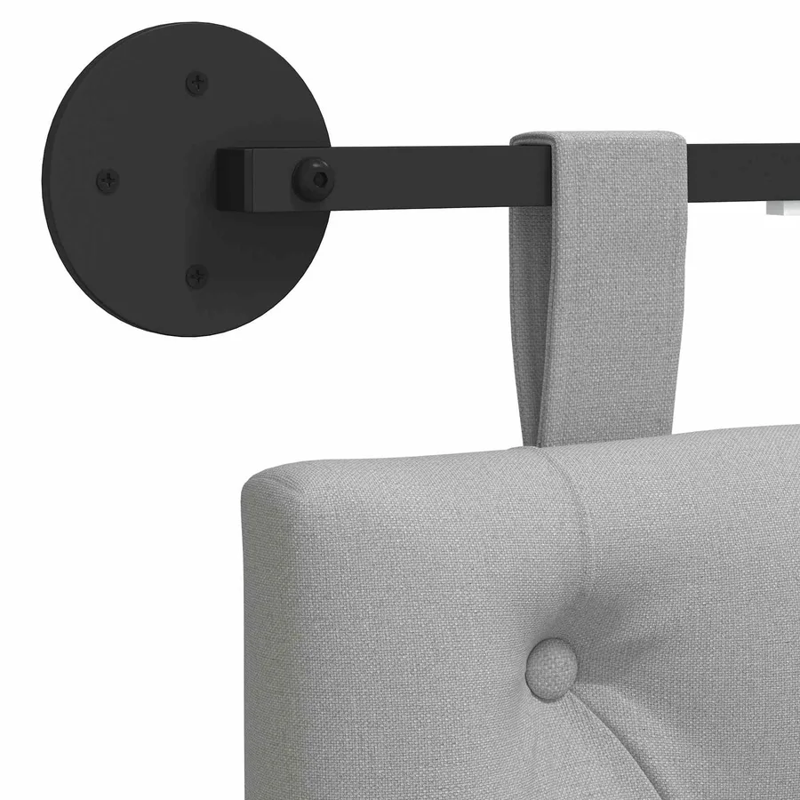 Tête de lit suspendue Gris nuage Tissu - 10