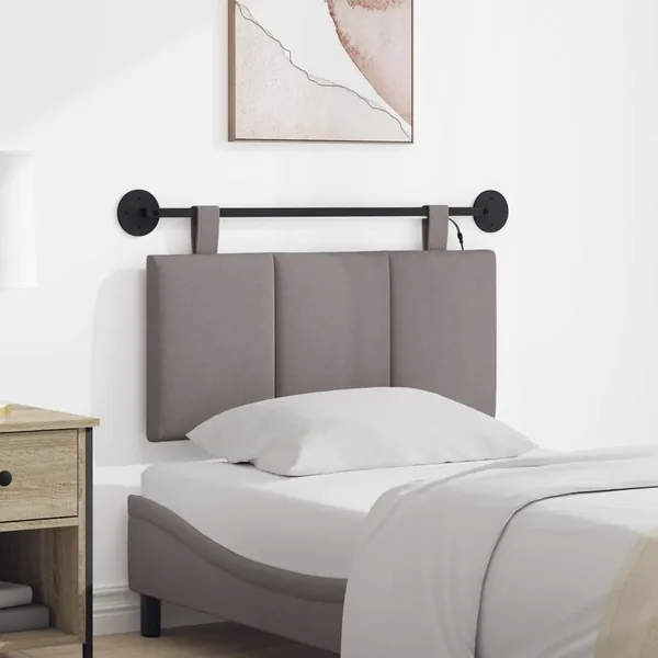 Tête de lit suspendue Avec lumière LED Taupe Tissu
