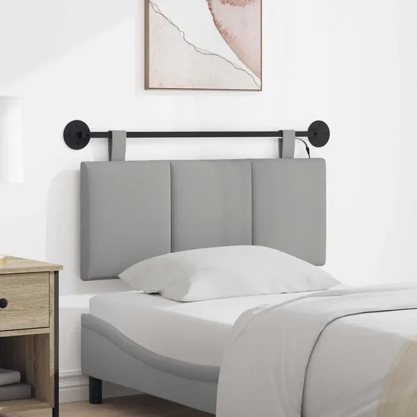 Tête de lit suspendue Avec lumière LED Gris nuage Tissu