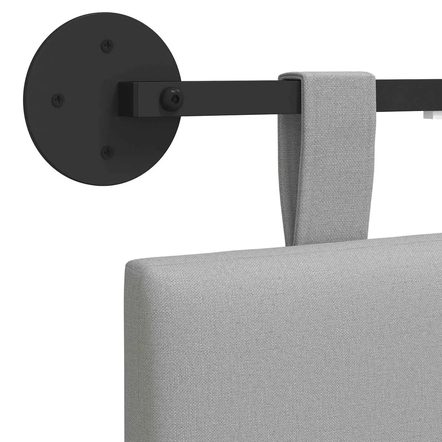 Tête de lit suspendue Avec lumière LED Gris nuage Tissu - 8