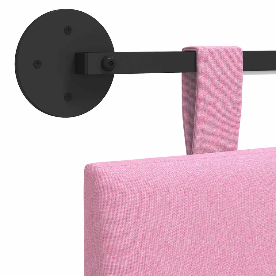 Tête de lit suspendue Avec lumière LED Rose Tissu - 8
