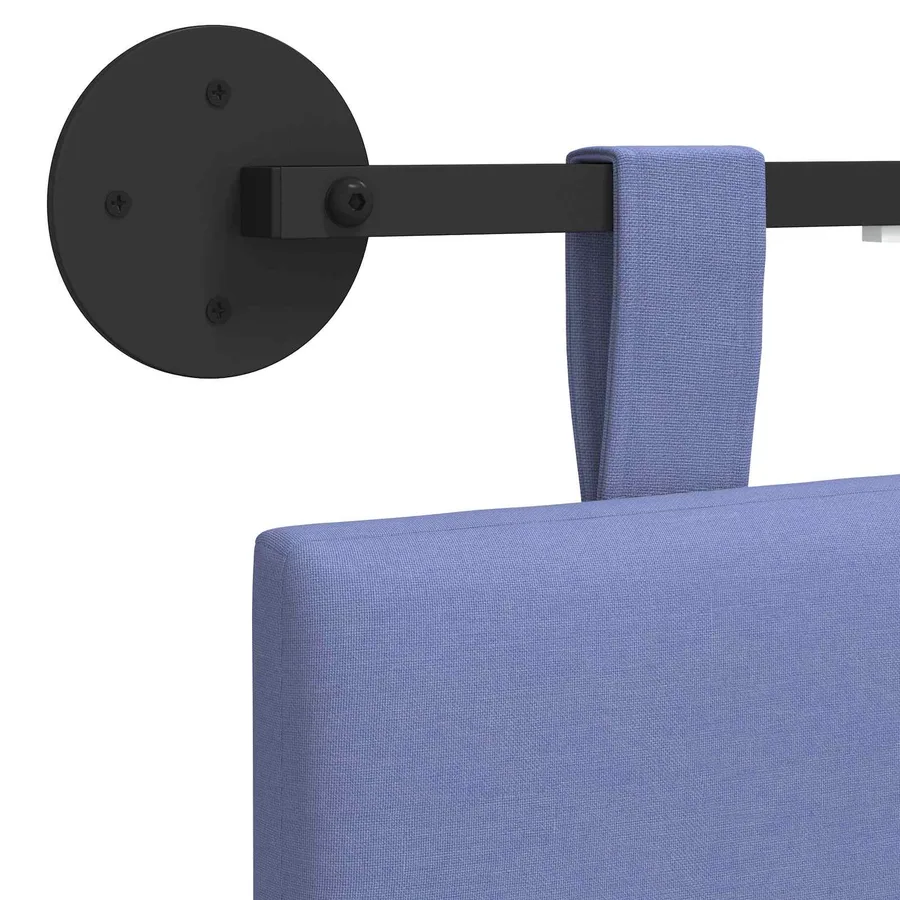 Tête de lit suspendue Avec lumière LED Bleu denim Tissu - 8