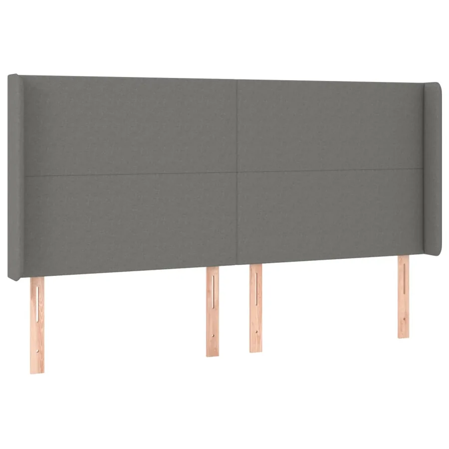 Tête de lit à LED Gris foncé 203x16x118/128 cm Tissu - 3