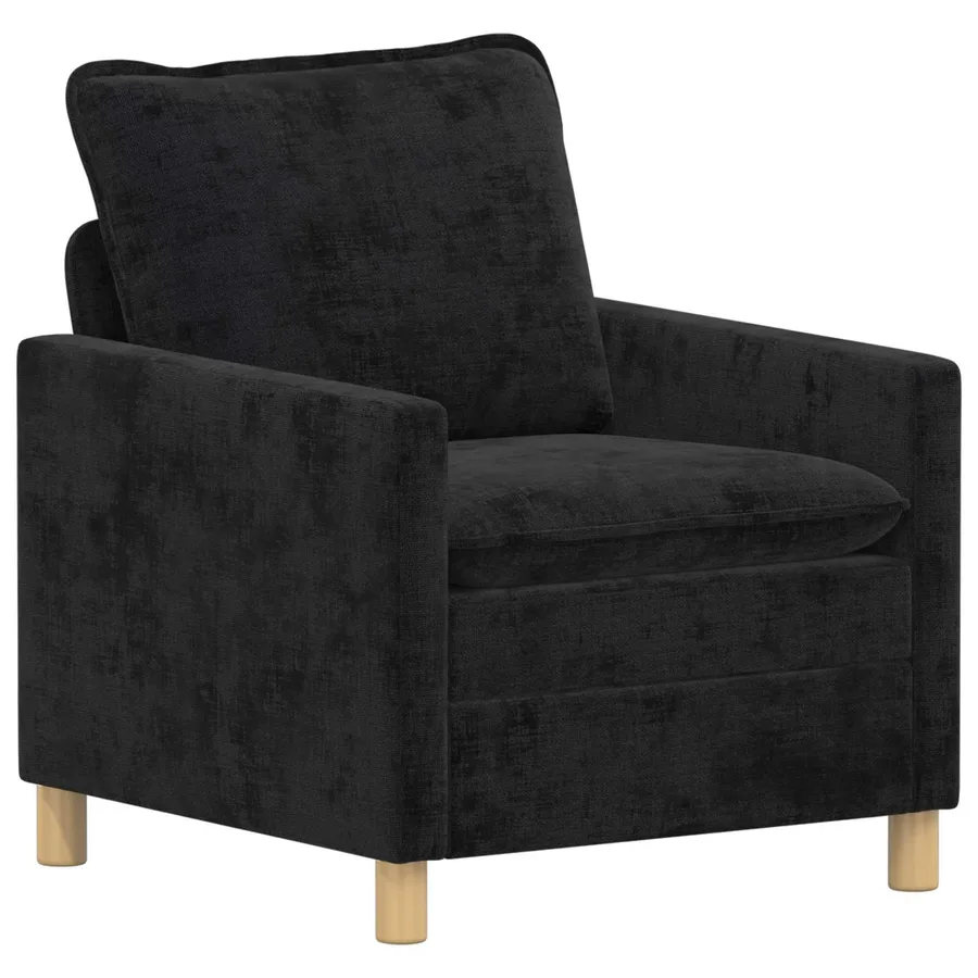 Ensemble de Canapés 2 pcs Noir Polyester - 3