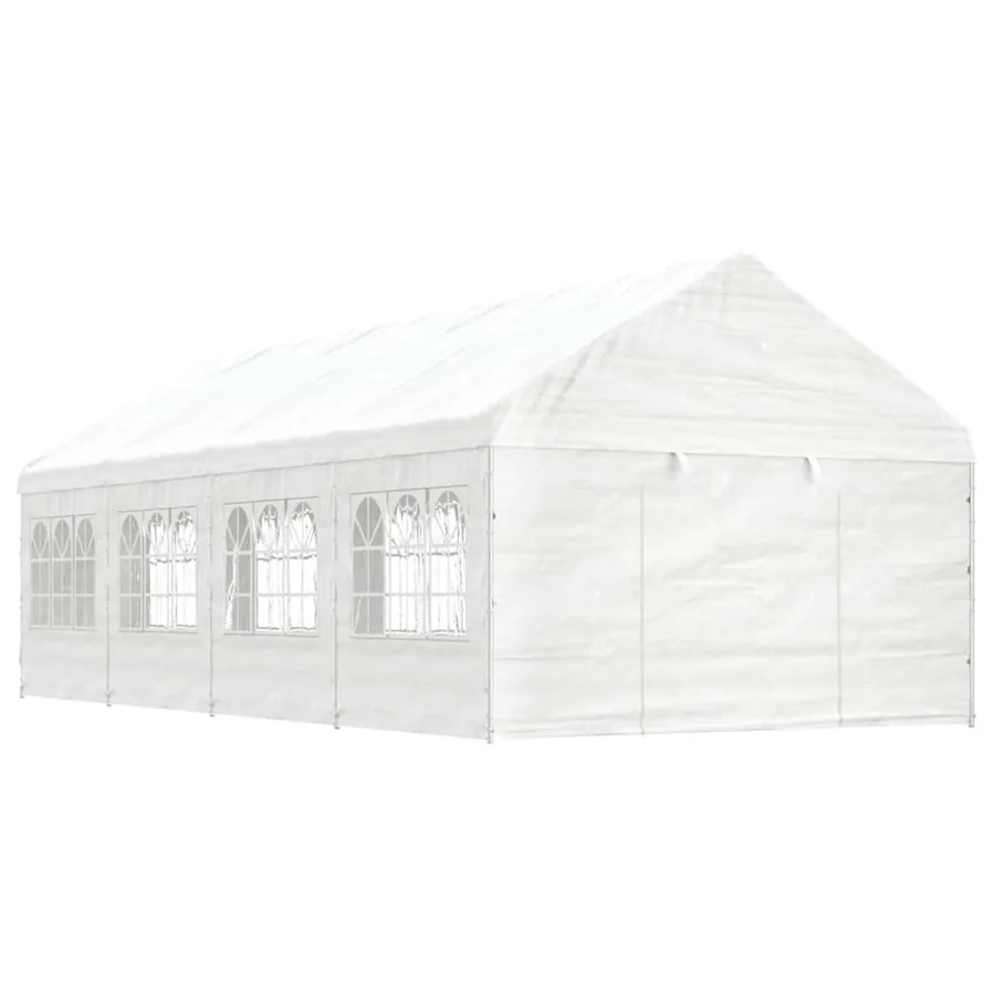 Belvédère avec toit blanc 8,92x4,08x3,22 m polyéthylène