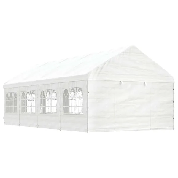 Belvédère avec toit blanc 8,92x4,08x3,22 m polyéthylène
