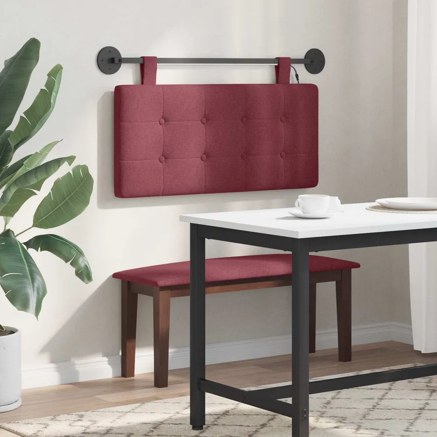 Tête de lit suspendue Avec lumière LED Bordeaux Tissu - 4
