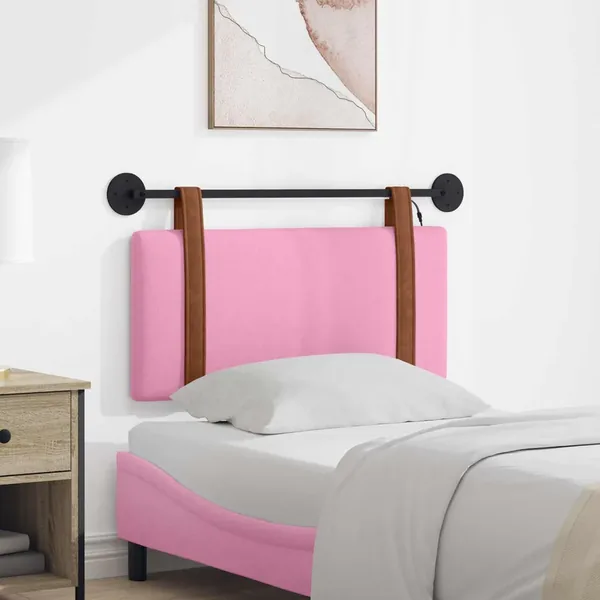 Tête de lit suspendue Avec lumière LED Rose PU antique