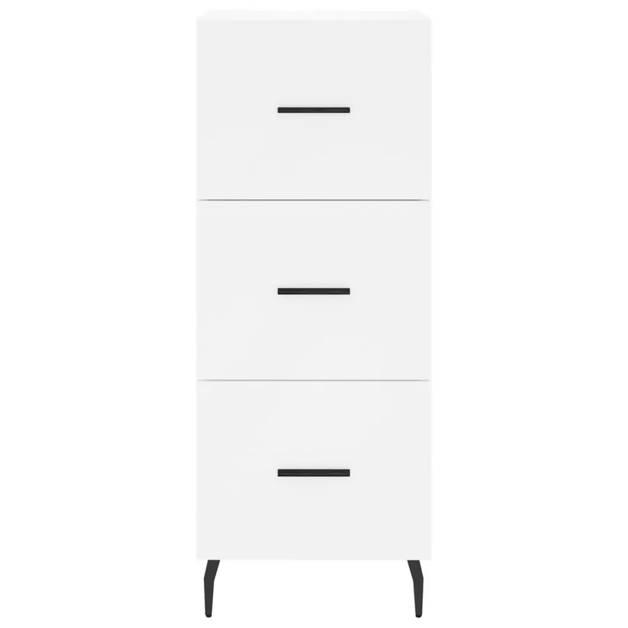 Buffet haut Blanc 34,5x34x180 cm Bois d'ingénierie - 5