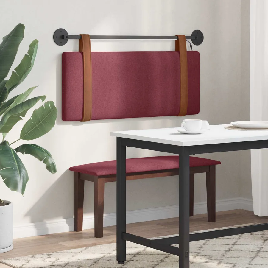 Tête de lit suspendue Avec lumière LED Bordeaux PU antique - 4