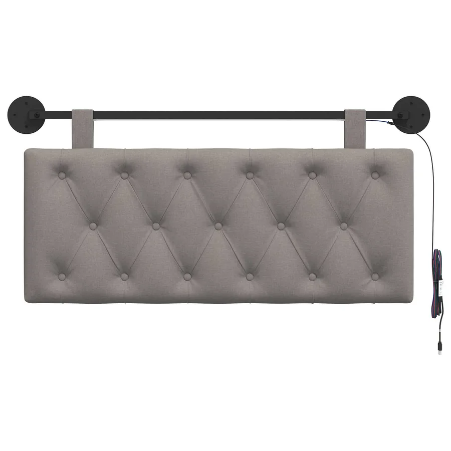 Tête de lit suspendue Avec lumière LED Taupe Tissu - 6