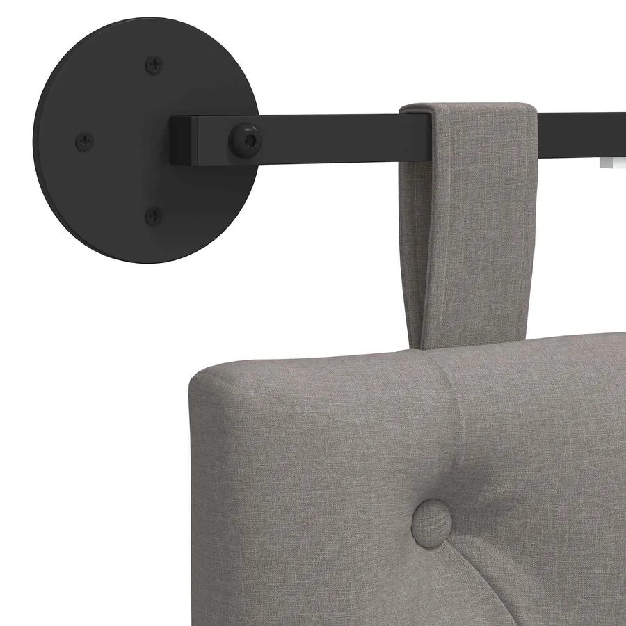 Tête de lit suspendue Avec lumière LED Taupe Tissu - 8
