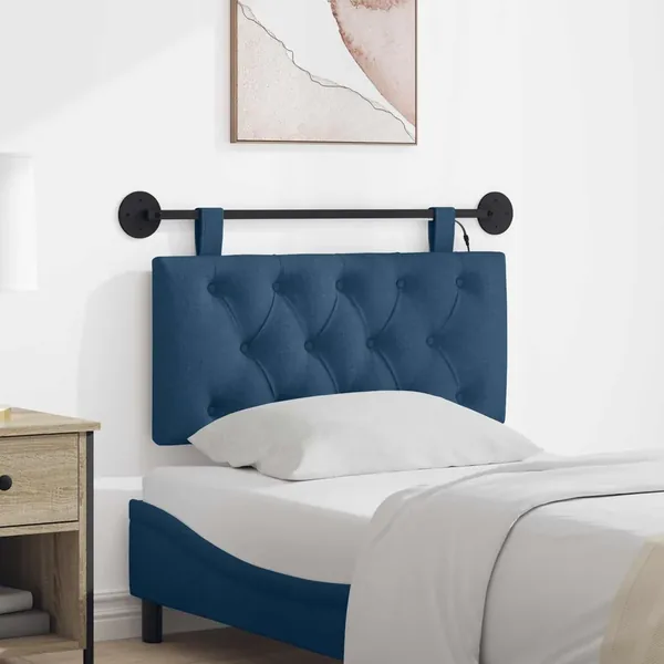 Tête de lit suspendue Avec lumière LED Bleu Tissu
