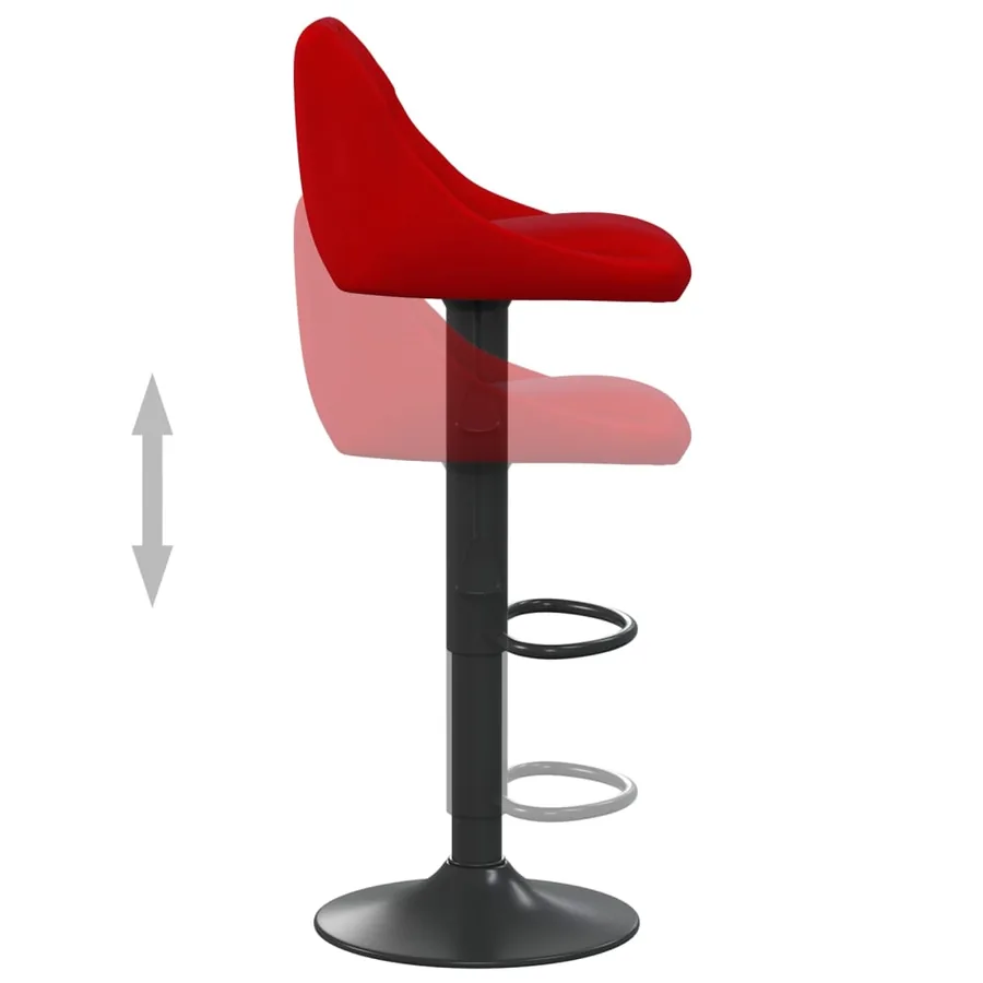 Tabourets de bar lot de 2 rouge bordeaux velours - 7