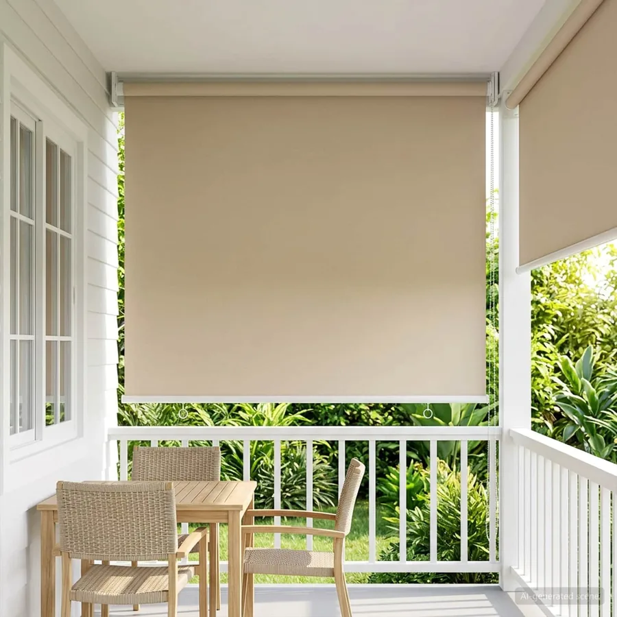 Store roulant extérieur protection UV Beige 85 x 230 cm (L x H)