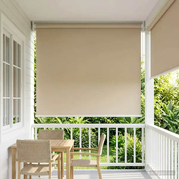 Store roulant extérieur protection UV Beige 85 x 230 cm (L x H)