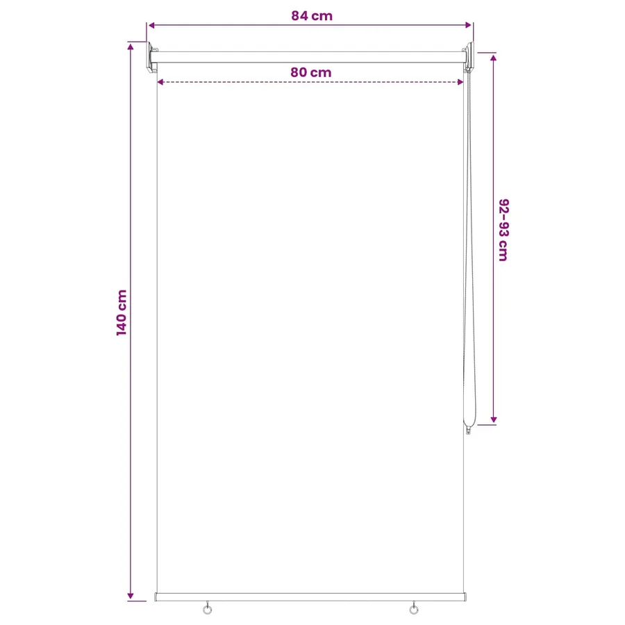 Store roulant extérieur protection UV Beige 85 x 140 cm (L x H) - 12