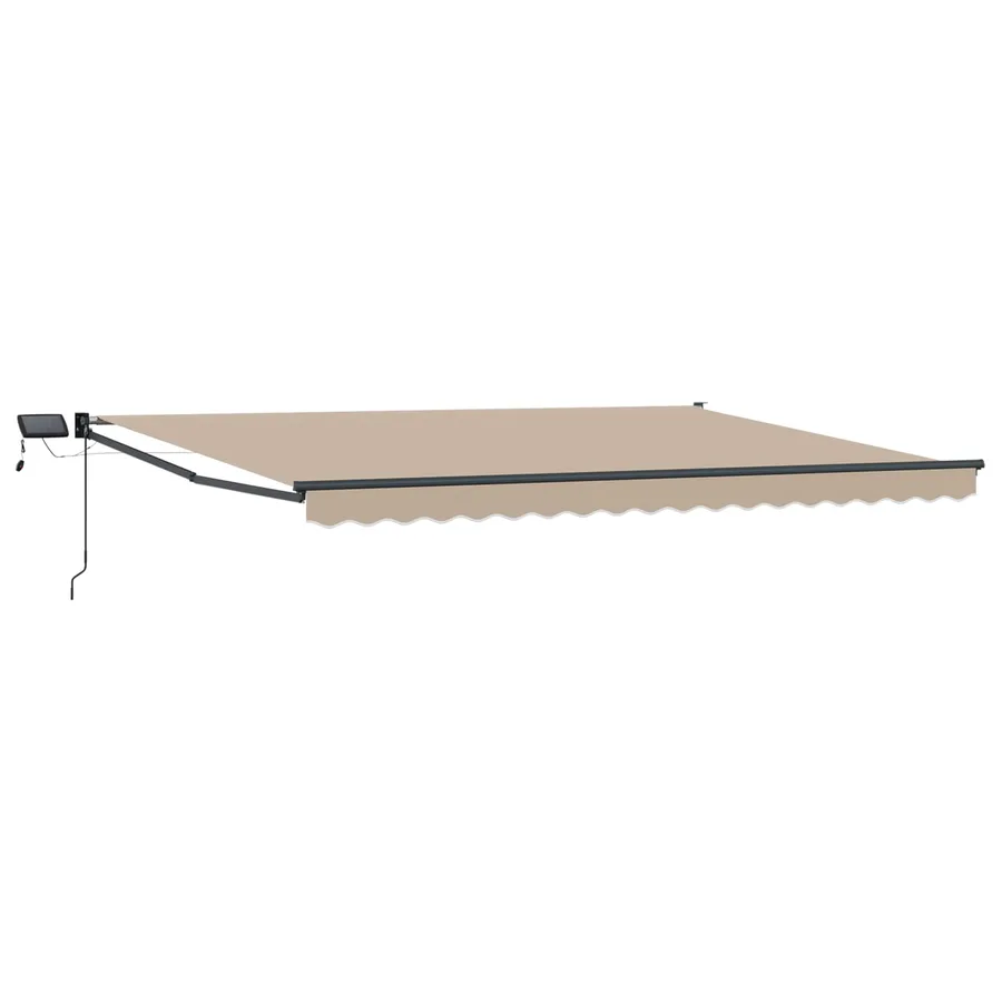 Store rétractable manuel avec LEDs Beige et Anthracite 5 x 3 m - 2