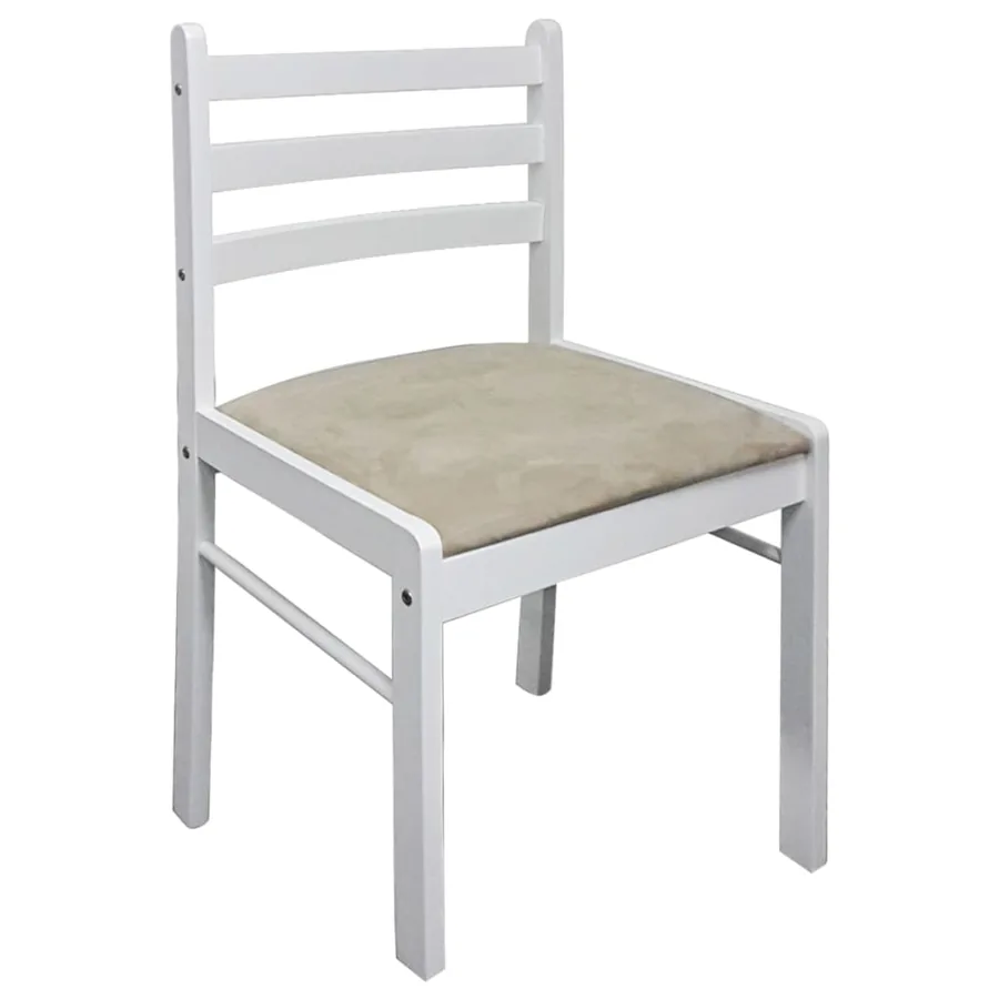 Chaises à manger lot de 2 blanc hévéa solide et velours - 4