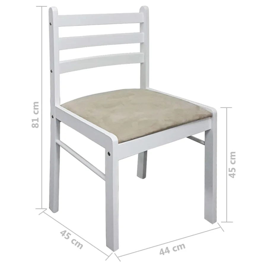 Chaises à manger lot de 2 blanc hévéa solide et velours - 6