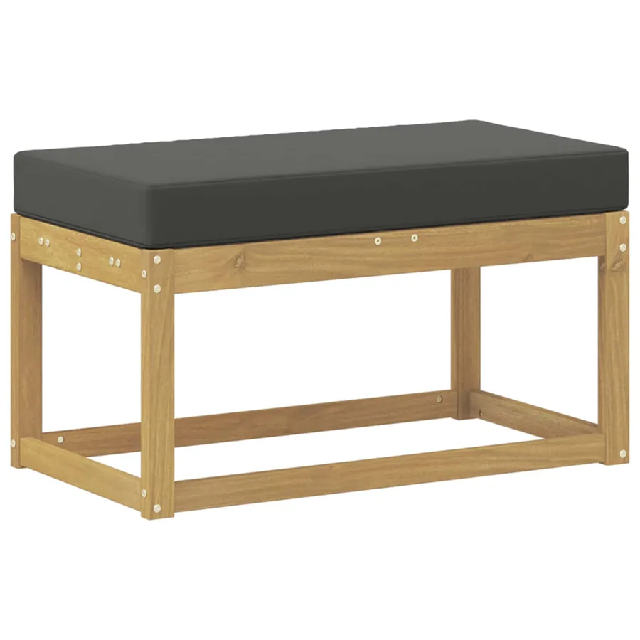 Banc de Jardin Blanc 80 x 43 x 45 cm Bois d'Acacia Massif - 2