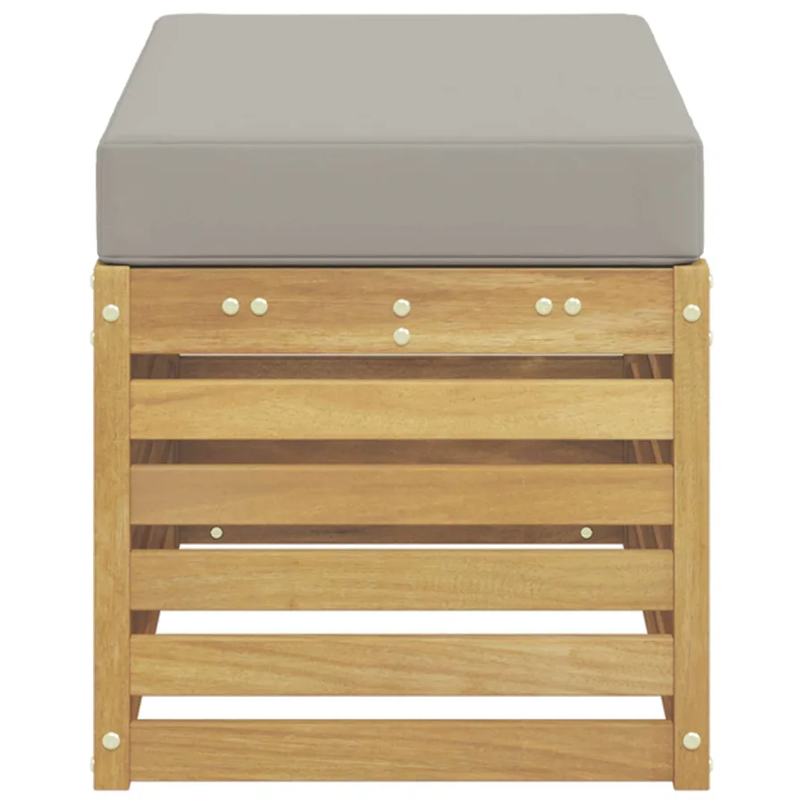 Banc de Jardin Blanc 80 x 43 x 45 cm Bois d'Acacia Massif - 4