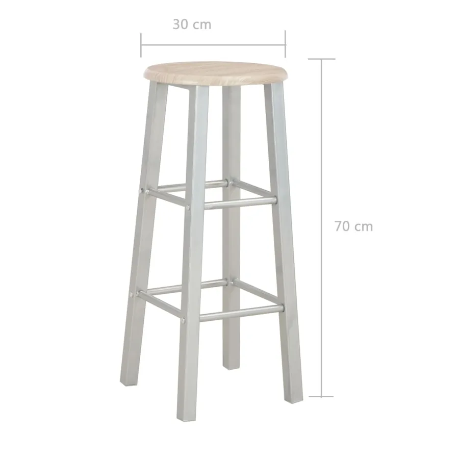 Ensemble de bar 3 pcs Bois et acier - 9