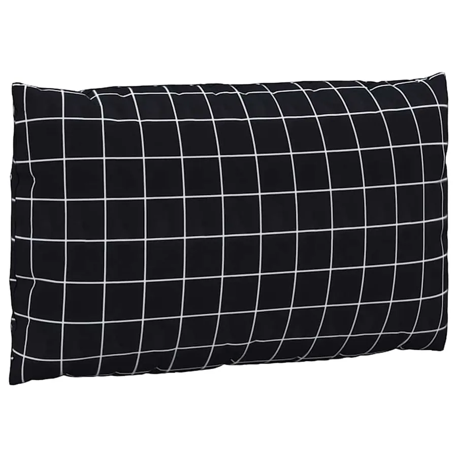 Coussins de palette lot de 2 motif à carreaux noir tissu Oxford - 5