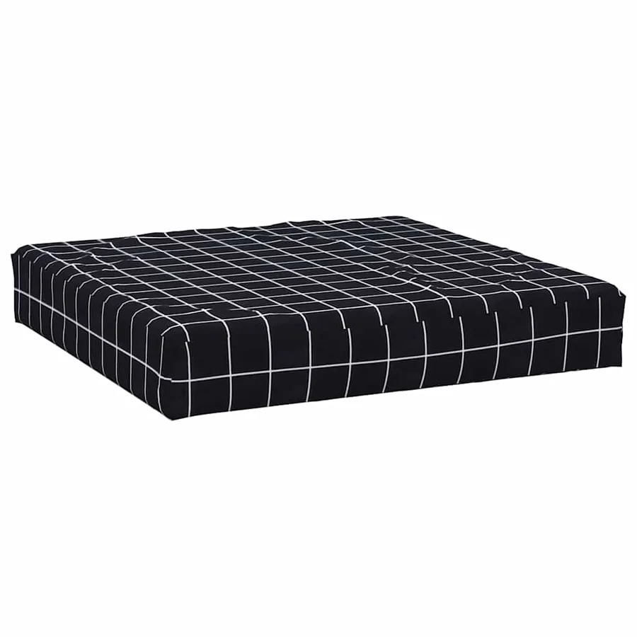 Coussins de palette lot de 2 motif à carreaux noir tissu Oxford - 6