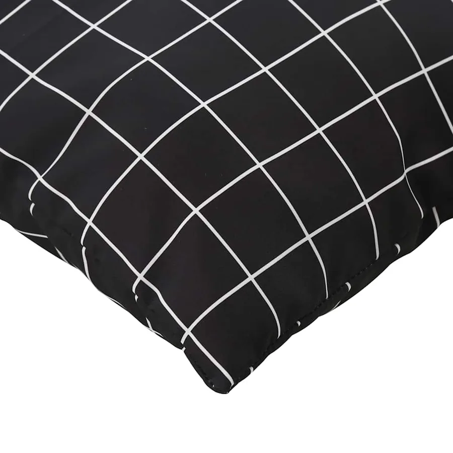 Coussins de palette lot de 2 motif à carreaux noir tissu Oxford - 8
