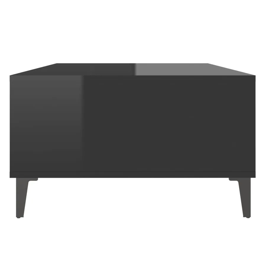 Table basse noir brillant 103,5x60x35 cm bois d'ingénierie - 6